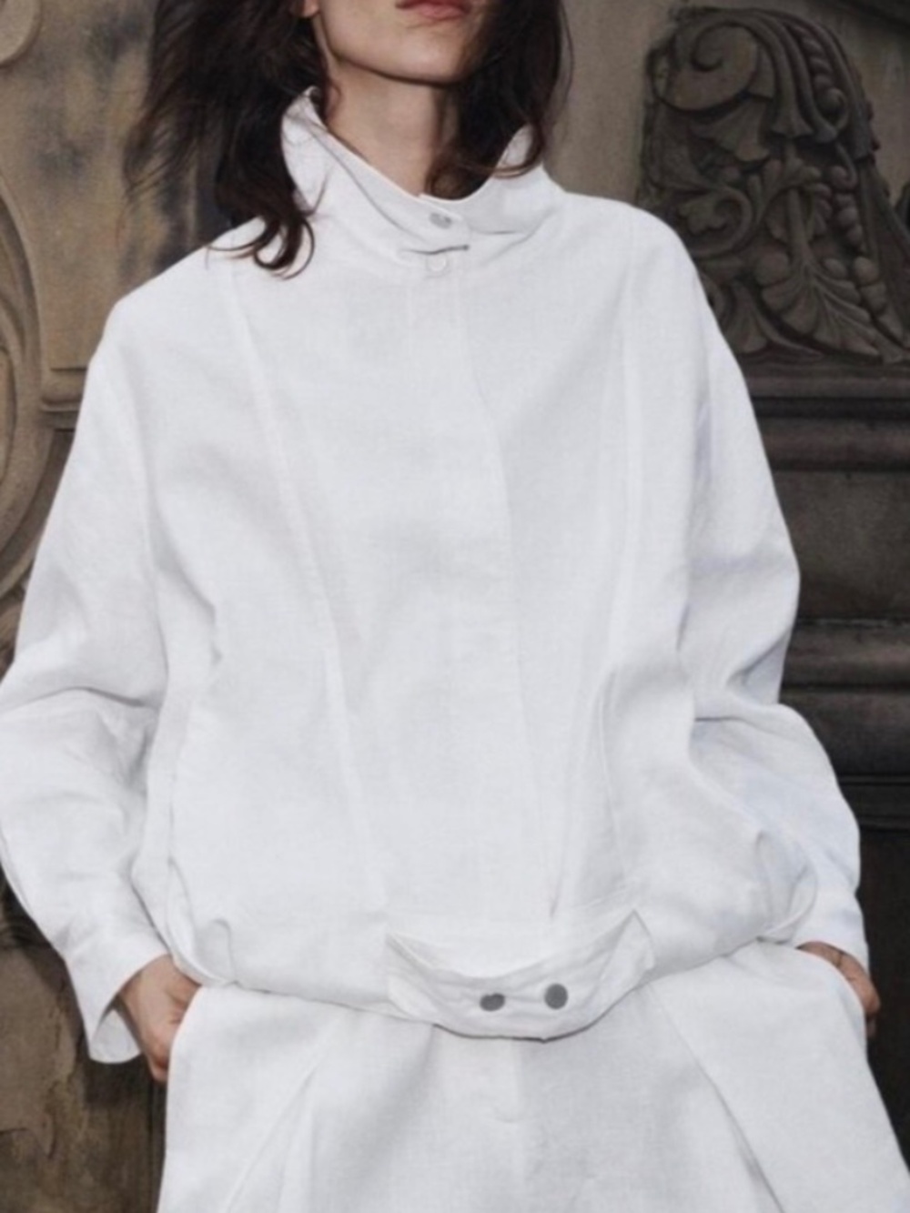 Zara white/ivory jacket with belt